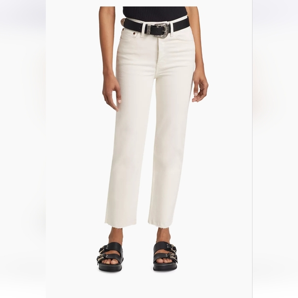 NWT Re/Done 70's Stove Pipe Jeans Vintage White 30 $265 Sold at Revolve - Picture 2 of 16